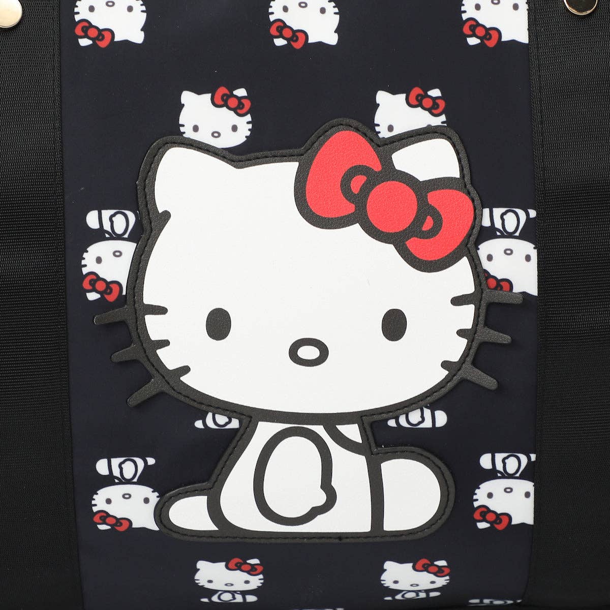 Bioworld Merchandising - Wholesale Weekender Bag - Women's - Hello Kitty AOP Black Travel Duffle Bag3