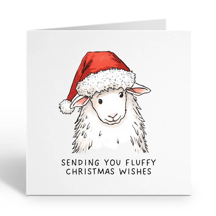 Biglietto di Natale Divertente - Gioco di Parole con Pecore per la vendita all'ingrosso da parte di Smirk & Scribble