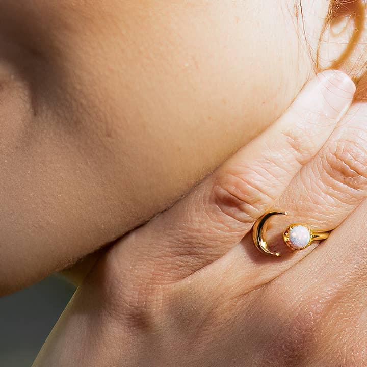 Peter and June - Wholesale Cocktail/Statement Ring - Champagne Supernova Ring - 24k Gold Plated0