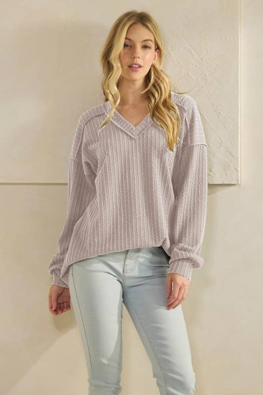 HEIMISH - Wholesale Tunic - Women's - ET7650-24 LONG PUFF SLEEVE SOLID TOP4