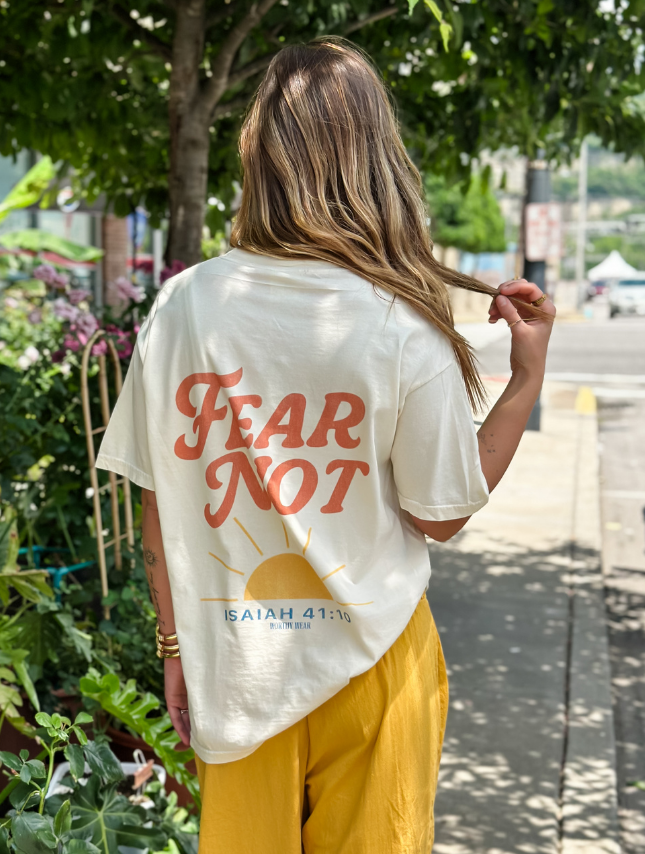 Ivory Fear Not Tee for wholesale on Faire2