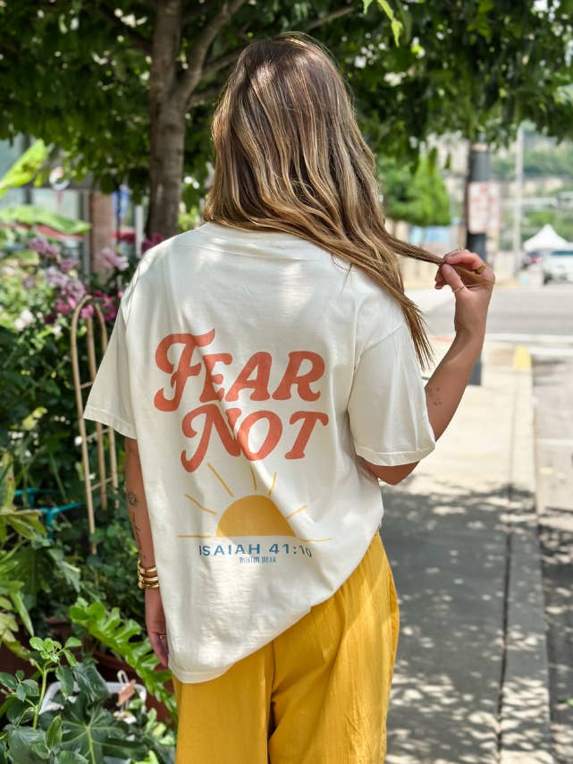 Ivory Fear Not Tee for wholesale on Faire2
