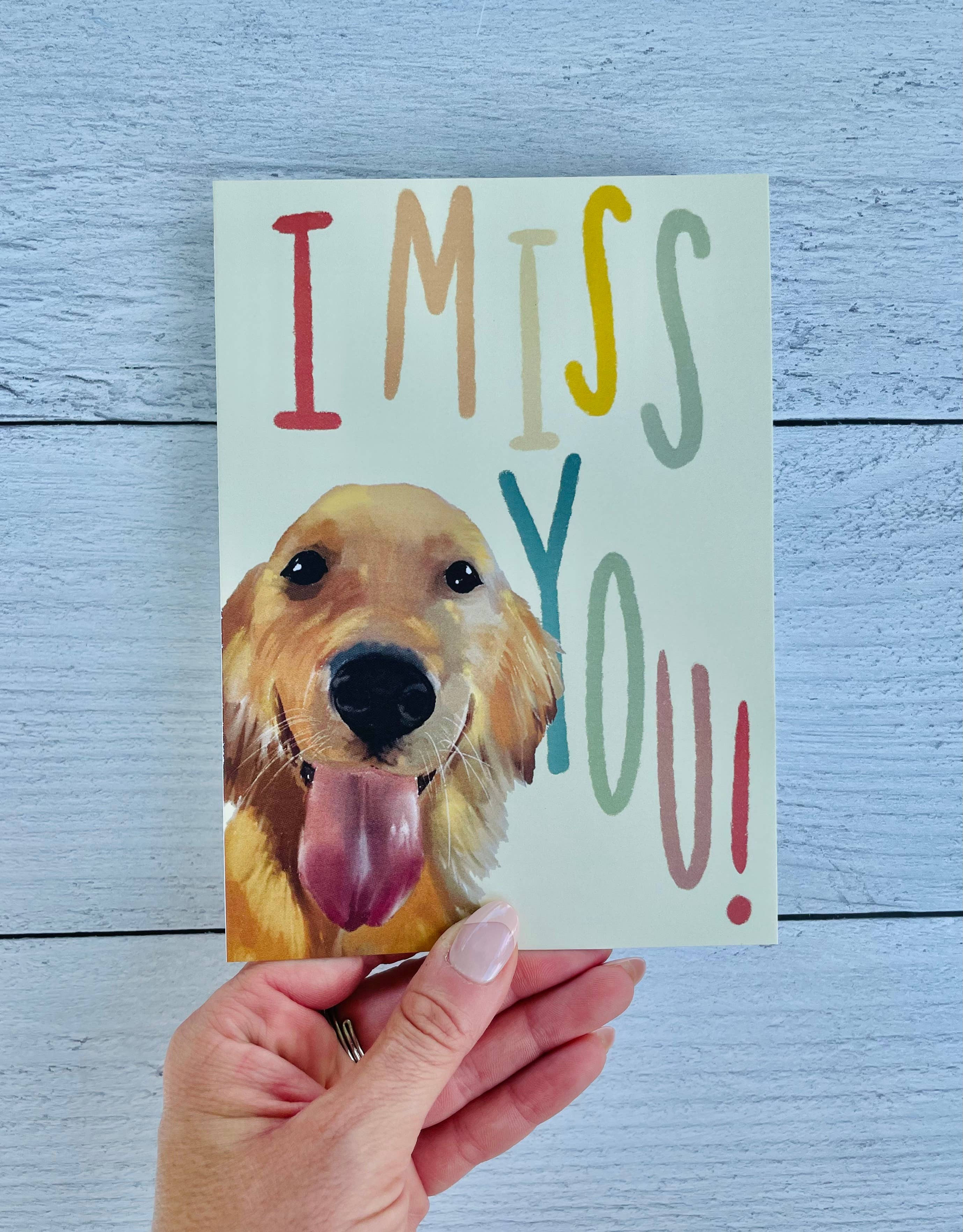 A Quartzy Life – Engroshandel Hverdagshilsen kort – Jeg savner dig Golden Retriever-kort1