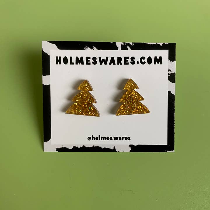 holmeswares - Wholesale Stud/post earrings - Christmas Tree Mini Stud Earrings - Various Colours 10