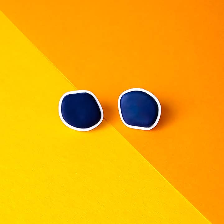 Linati Studio - Wholesale Stud/Post Earrings - Ella stud earrings in blue & white4