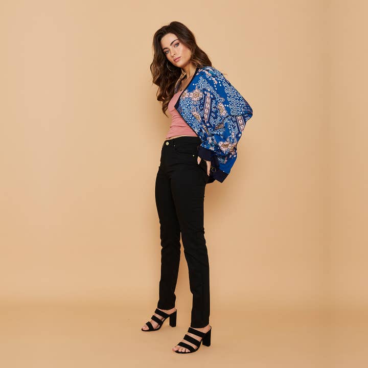 Genevie - Wholesale Bomber jacket – Women’s - Constantinople Blue Bomber Jacket2