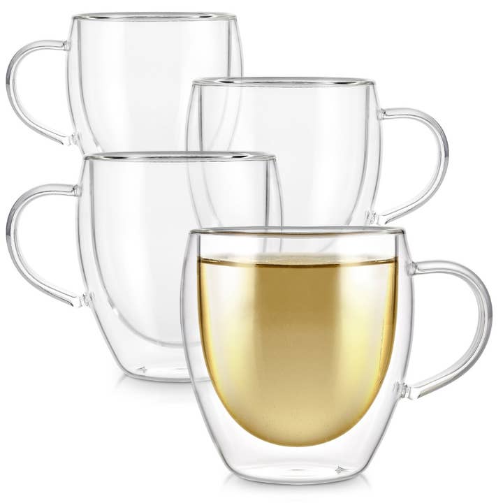 Teabloom Clarity® Double Wall Glass Tea Cups Set Of 4 for wholesale by Teabloom