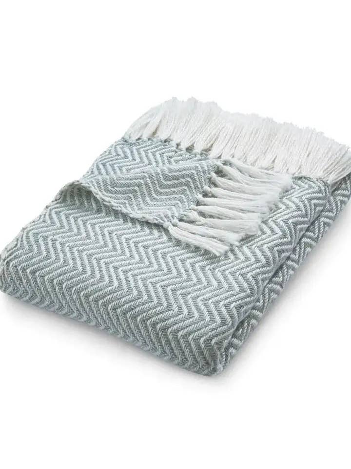 Manta Tejida en Espiga Gris Cielo para venta al por mayor de THE RUGS