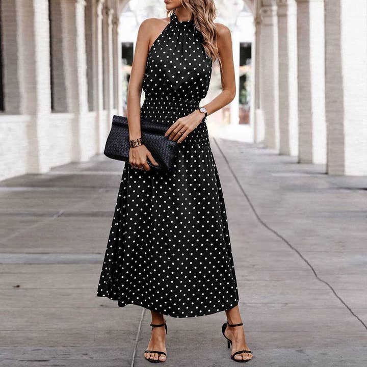 Dotty Delight Maxi Dress for wholesale by Love, Kuza
