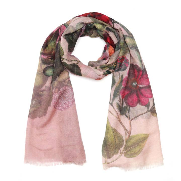 Floral Merino Silk Designer Scarf for wholesale by Namaskar Australia
