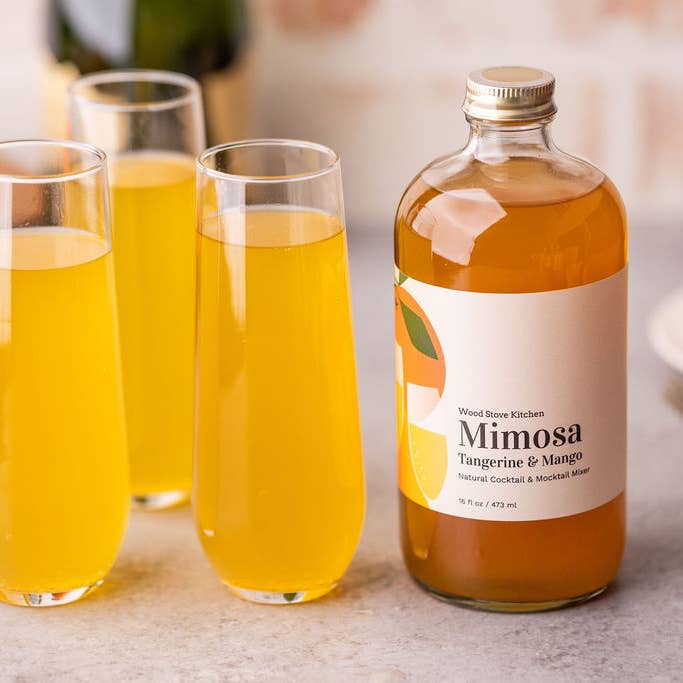 Wood Stove Kitchen - Wholesale Cocktail Mix/Syrup - Mimosa Mixer w/ Tangerine & Mango for Cocktails and Mocktails, 16 fl oz