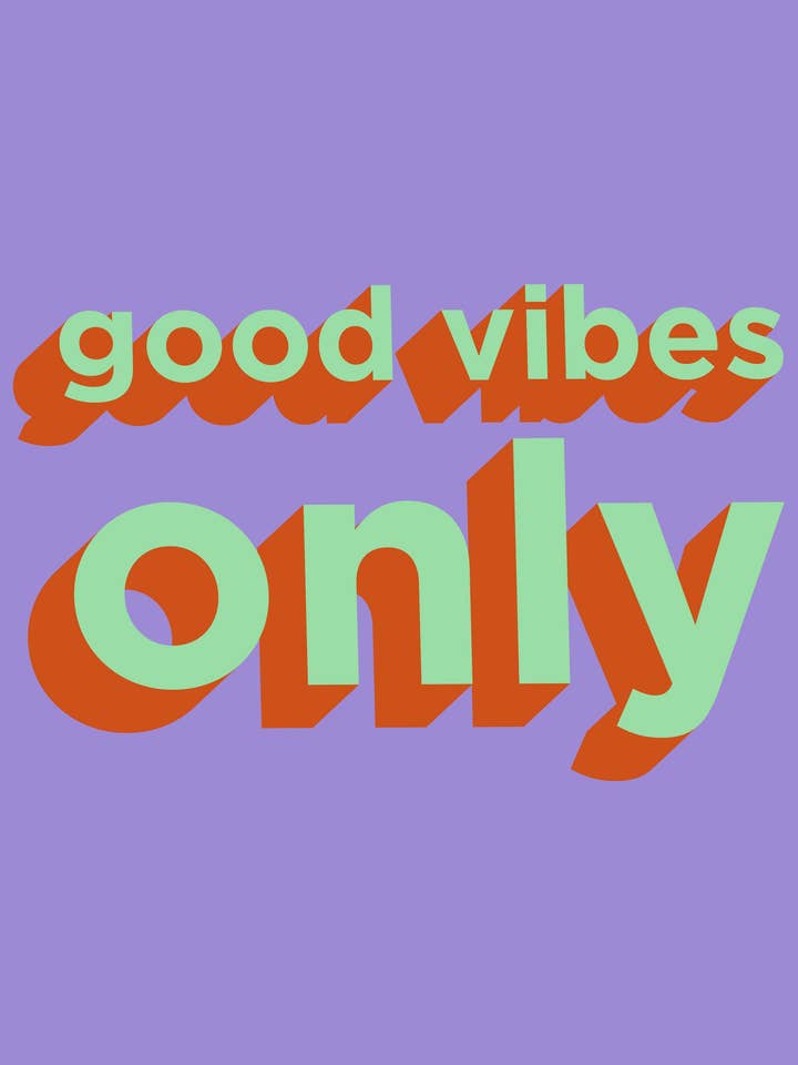 Good Vibes Only Print, Wall Art Print, Poster, Illustration for wholesale by Eva Boch