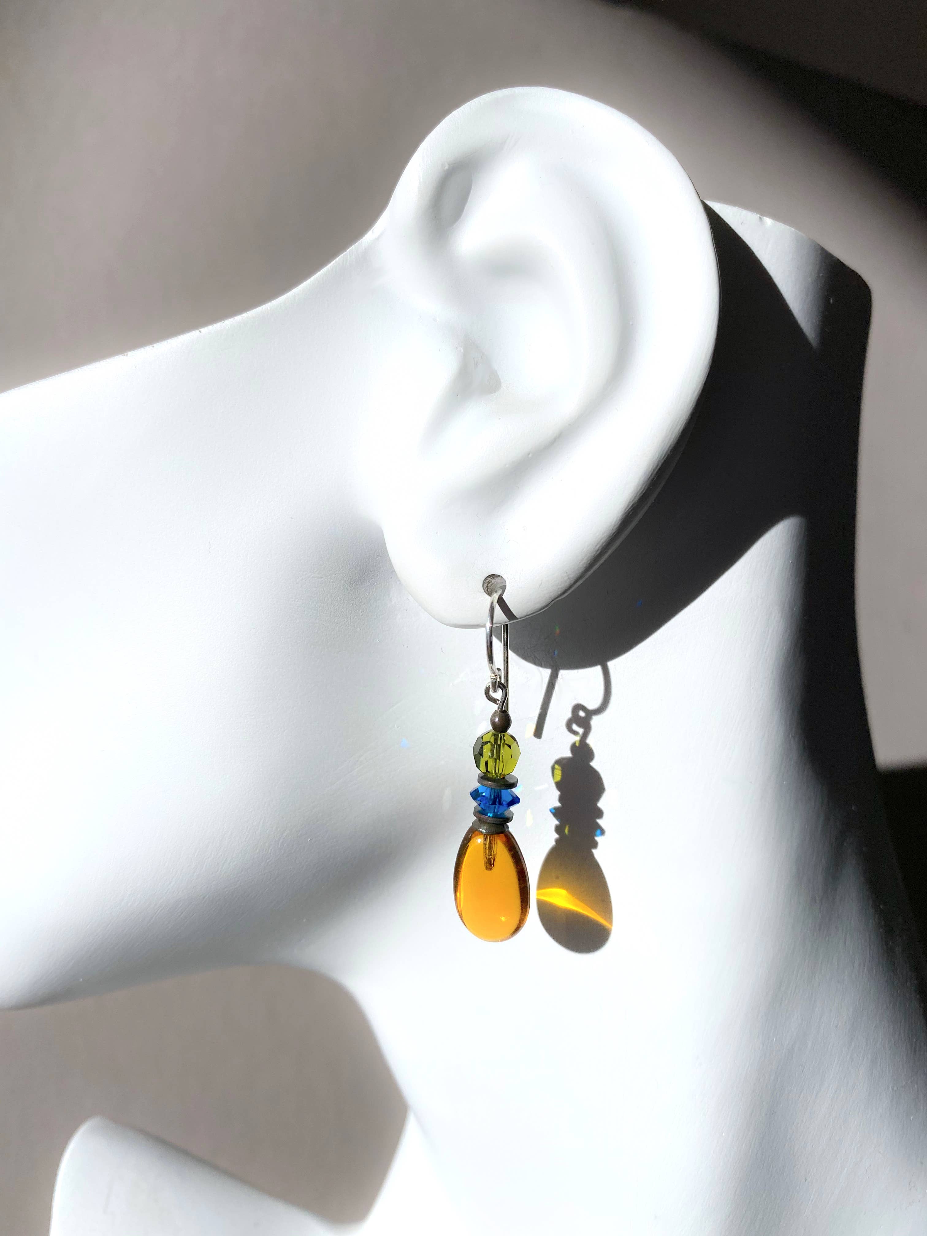 Owen Glass Collection – Brincos de argola por atacado – Raindrops 67 - BRINCOS DE TOPÁZIO, DETALHES EM CRISTAL AUSTRÍACO4