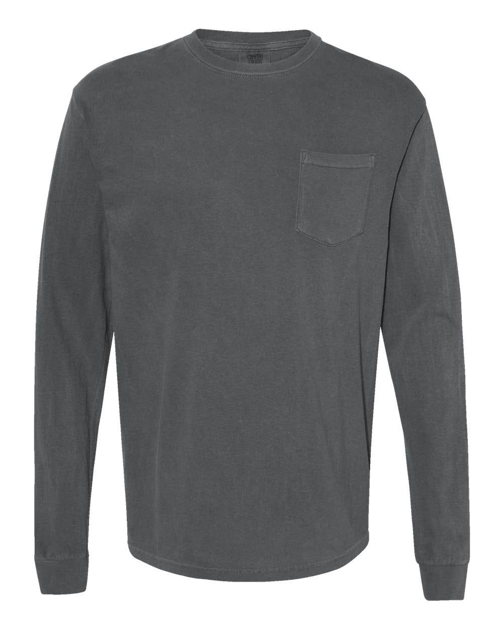 MYES BULK APPAREL - Wholesale T-Shirt - Unisex - Comfort Colors 100% Cotton Long Sleeve Pocket Unisex Shirt24