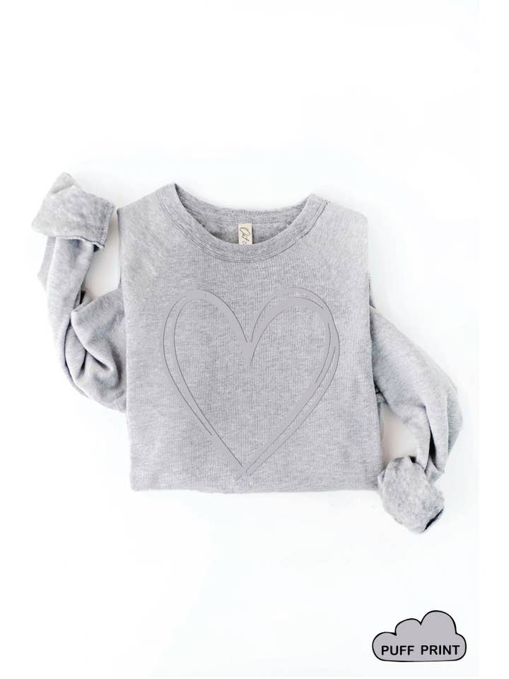 OAT COLLECTIVE - Wholesale Graphic Sweatshirt - Women's - HEART PUFF Graphic Sweatshirt10
