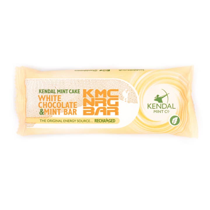 Kendal Mint Co® - Wholesale Snack Bar - KMC Energy Bar: White Chocolate coated Mint Cake (50g)