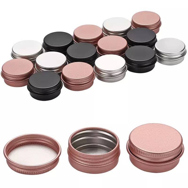 Zakka - Wholesale Decorative Box - 10pcs Round Tin 30ML Jar (47*24mm) Rose Gold Cosmetics Case2