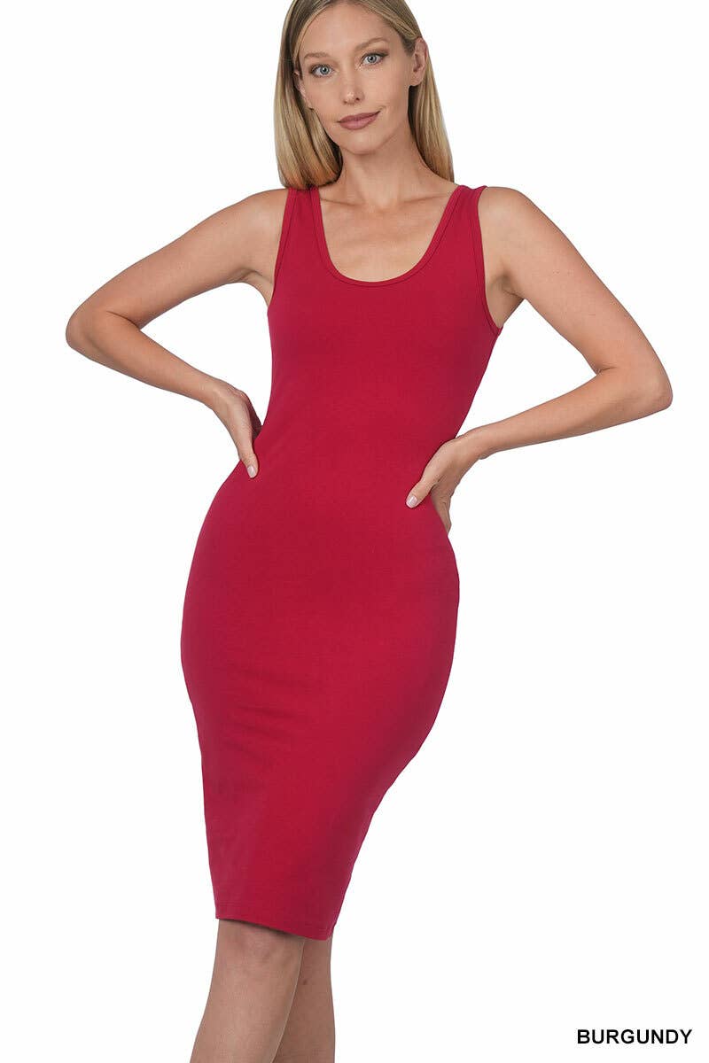 42POPS - Venta al por mayor Vestido - Mujer - Vestido midi de algodón ajustado como se muestra25