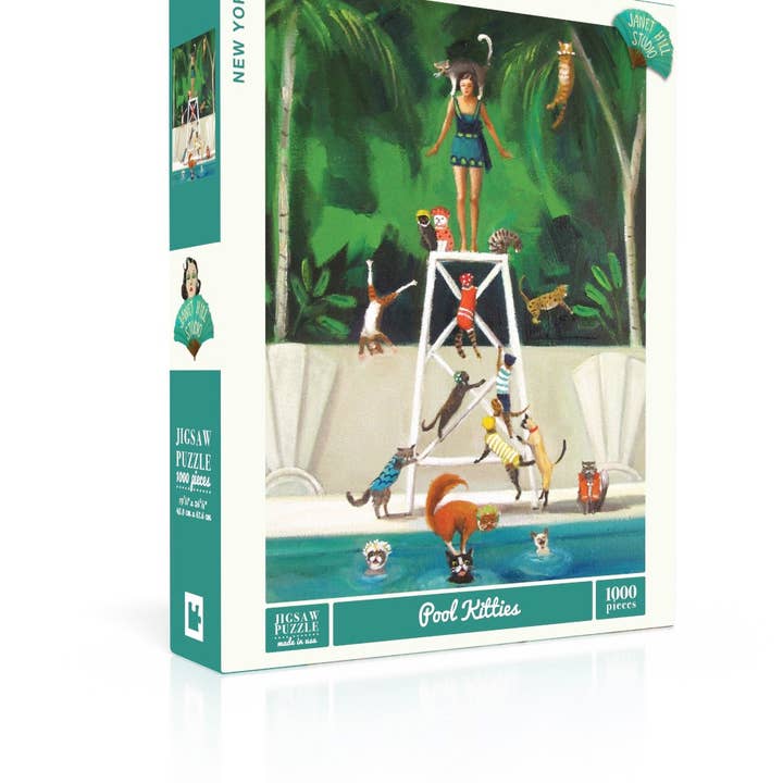 New York Puzzle Company - Wholesale Puzzle - Adult - Pool Kitties - 1000 Piece Jigsaw Puzzle