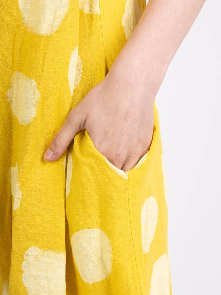 L'Emotion - Vente Combinaison – femme - Combinaison à Pois Bretelles Nœuds Ajustables 100% Lin14