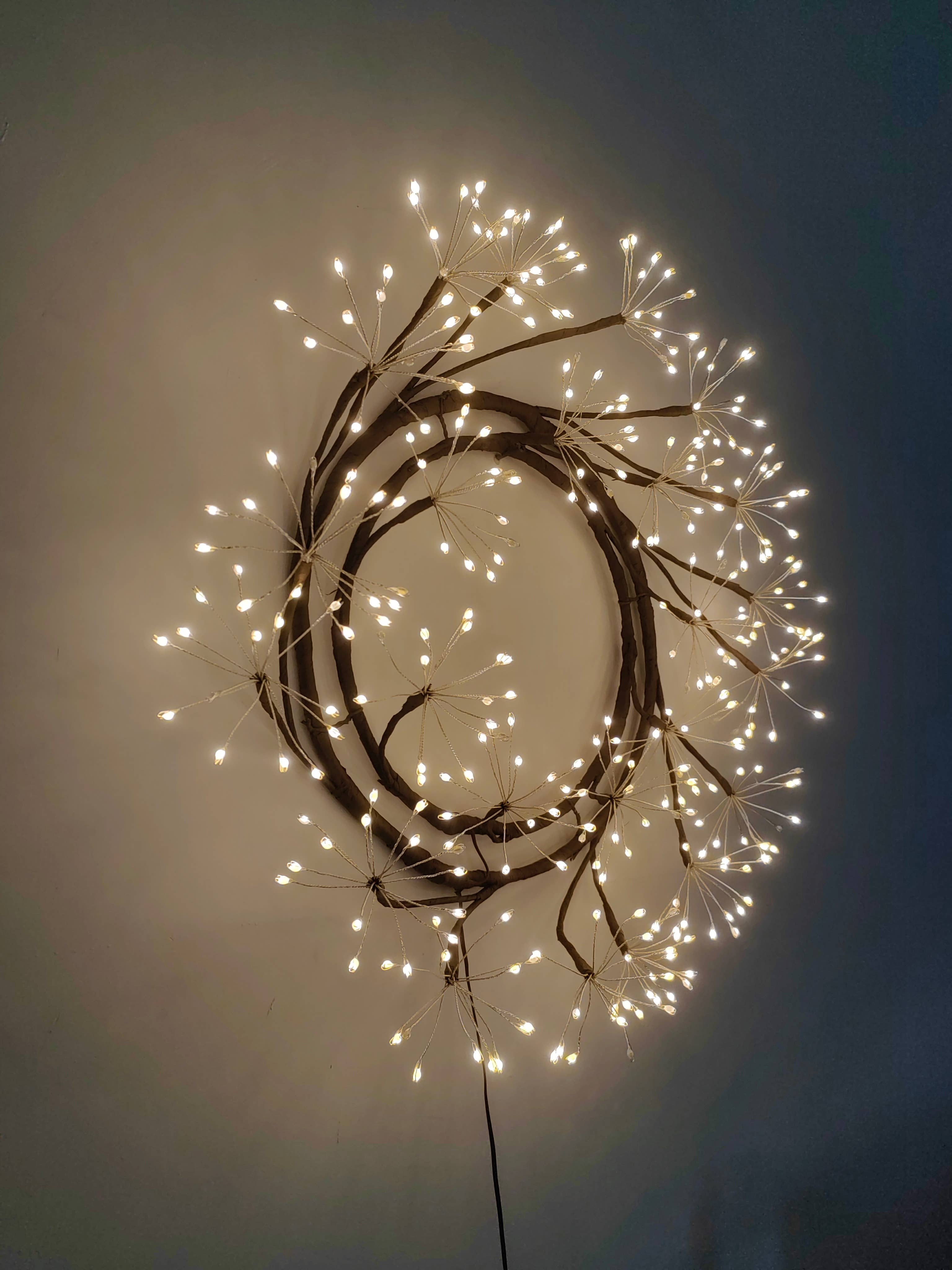 Hi-Line Gift Ltd. - Wholesale Christmas Decoration - 24in LED Christmas Wreath Brown Indoor Hanging Holiday Decor3