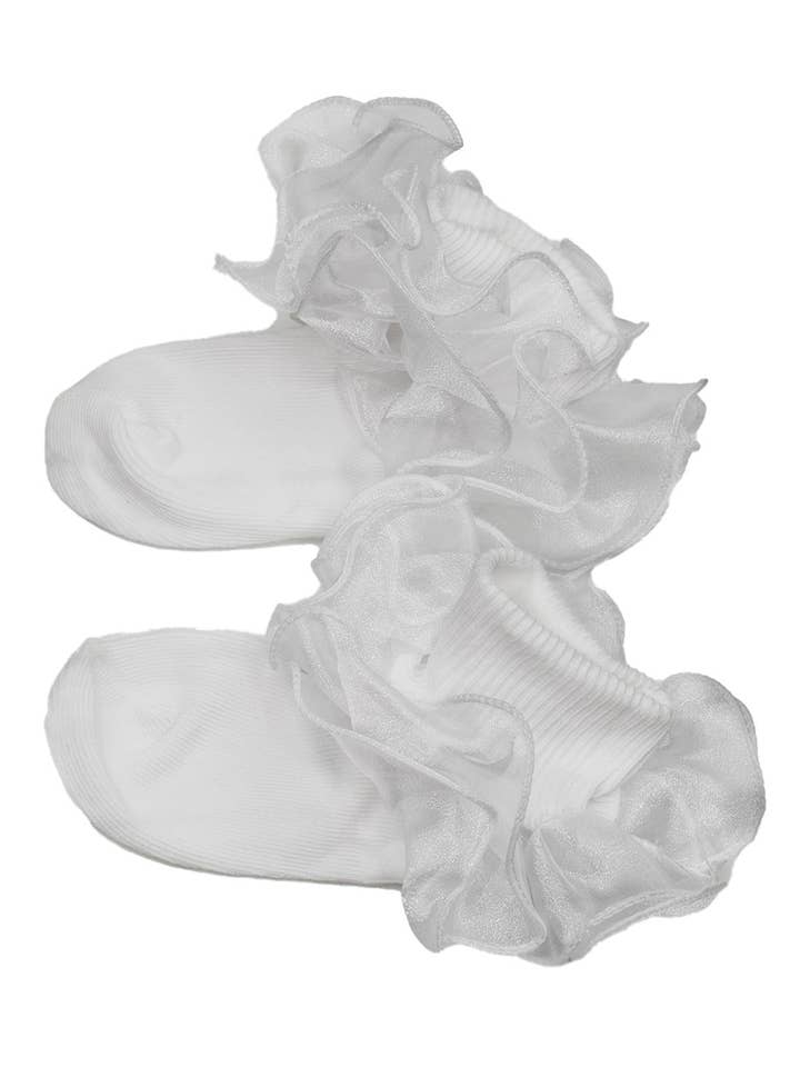 Calcetines blancos con cordones para bautizo/bautismo (12 unidades) para venta al por mayor de LunaBerries