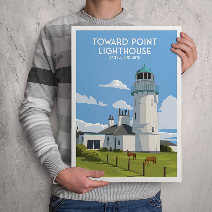 Toward Point Lighthouse Print - Argyll & Bute - Scotland for wholesale by Printagonist