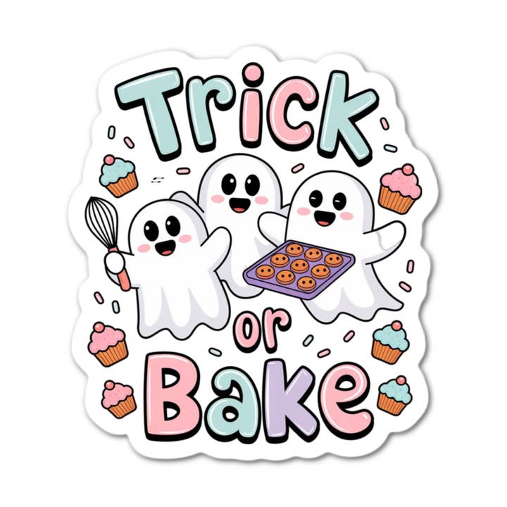 Trick or Bake Sticker for wholesale by Stick-It Expressions