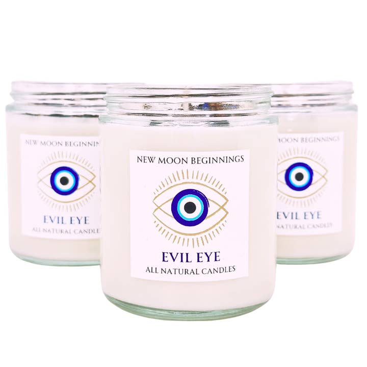 New Moon Beginnings - Wholesale Jar/Filled Candle - Evil Eye Protection Candle by New Moon Beginnings6