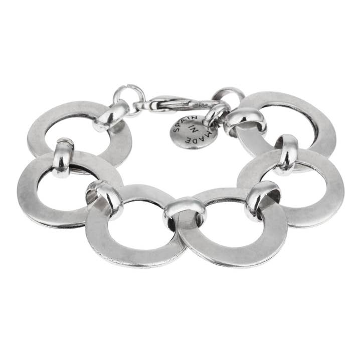 Silver plated zamak link bracelet for wholesale by Gloria Mago