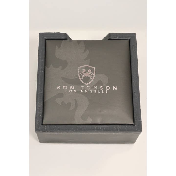 Brushed Herringbone Stainless Steel Cufflinks Silver Yellow for wholesale on Faire2