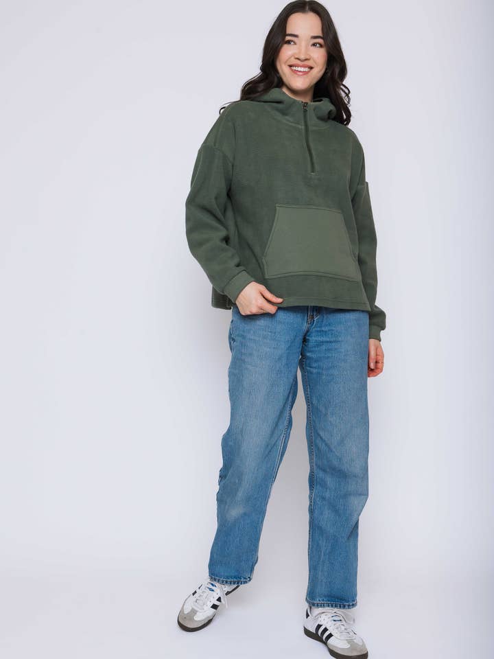 Sutton-Pullover Sherpa con Mezza Zip per la vendita all'ingrosso da parte di ORB