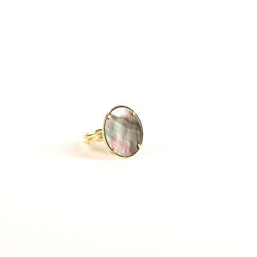 Irina Grey Mother-of-Pearl Ring | Baroca Jewelry Paris for wholesale by Baroca Bijoux Paris