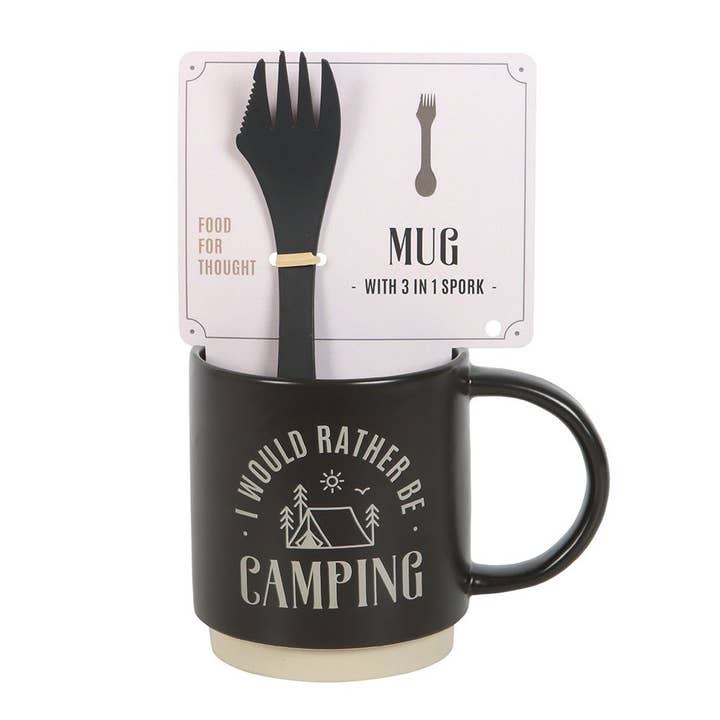 WONDER IMPORTS AUSTRALIA - Wholesale Coffee mug - I Would Rather Be Camping Mug with 3 in 1 Spork1