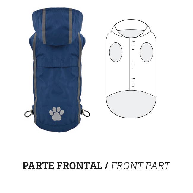 Nayeco - Wholesale Pet raincoat – Dog - Blue Reversible Raincoat- Umbrella3