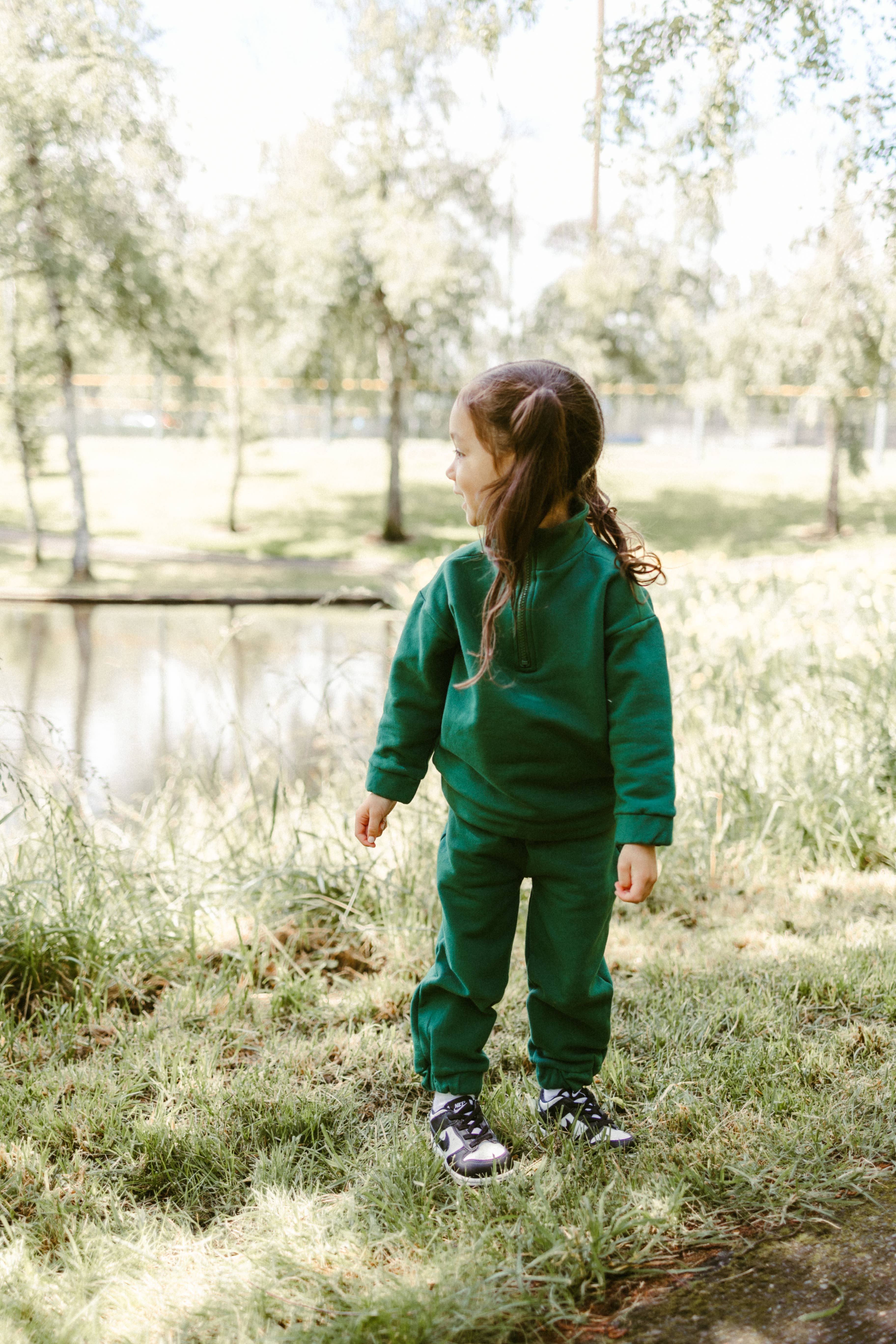 Fleece Sweatsuit Set in Emerald for wholesale on Faire8