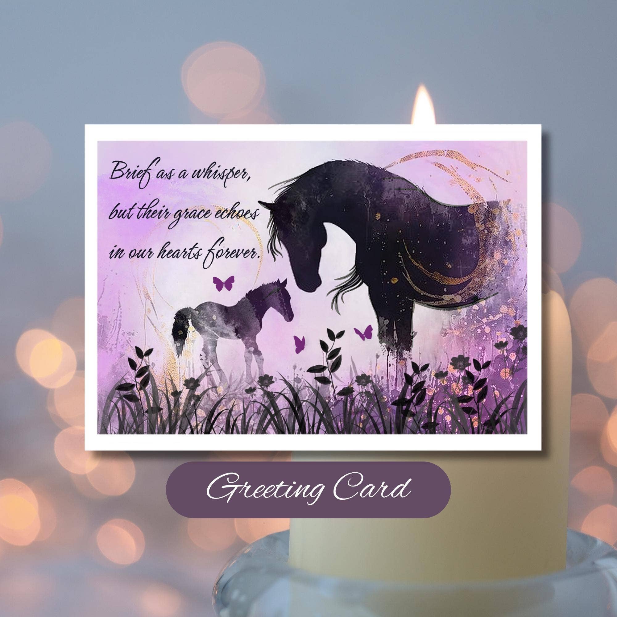 The Naughty Equestrian - Wholesale Sympathy Card - Equine Sympathy Card: Loss of Foal, Echoes of Grace0