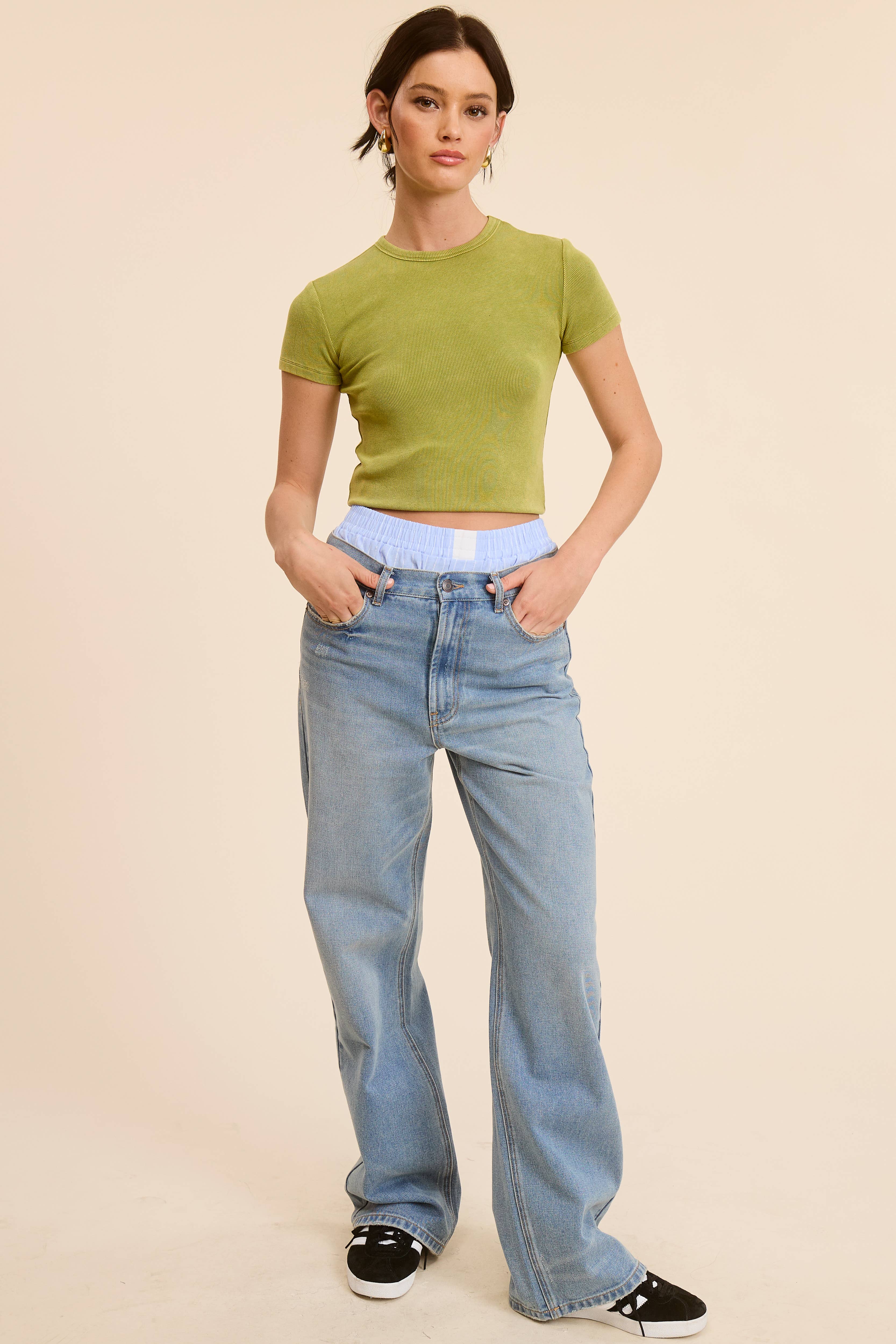 Mimosa - Wholesale Knit Top - Women's -  Garment Dye Wash Short Sleeve Knit Top12