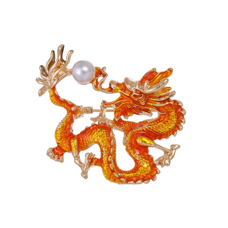 Ole - Wholesale Brooch - Chinese Style Auspicious Dragon Brooch Pin 5