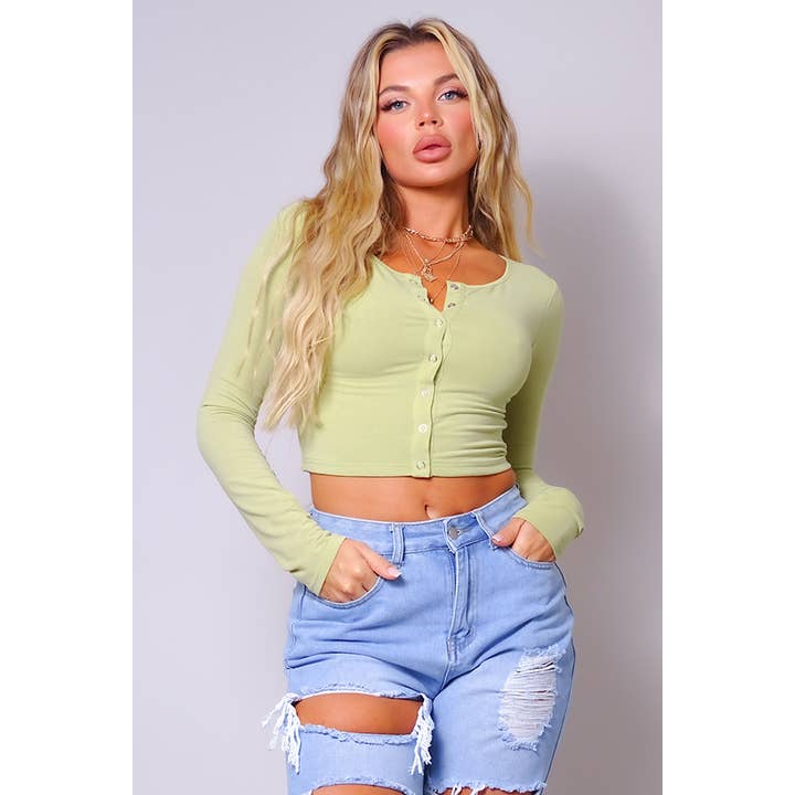 SUNDAY BEST SNAP FRONT CARDIGAN TOP for wholesale by CEFIAN FASHION