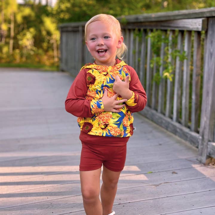 Calções de Bambu Cartwheel em Tijolo por atacado de Bumblito