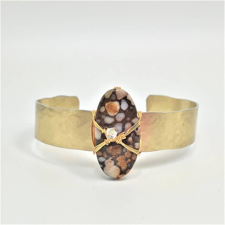 Fire Opal Cuff Bracelet for wholesale by Distinctly Dwyer Gemstone Jewelry