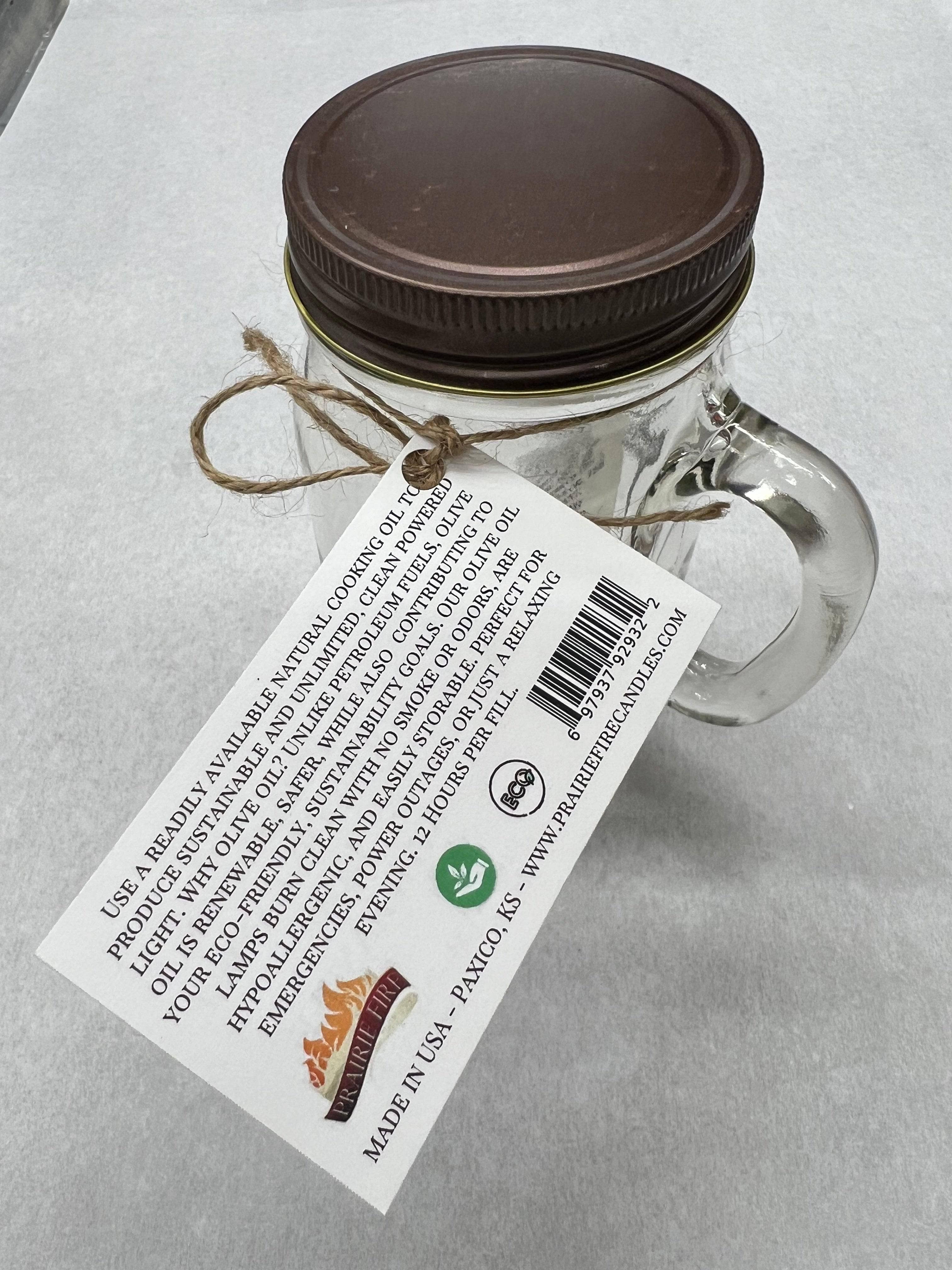 VIAI Beauty - Wholesale Pot/gevulde kaars - Kaarsenlamp met olijfolie - Mason Jar met handvat - Noodhulp - Stroomuitval2