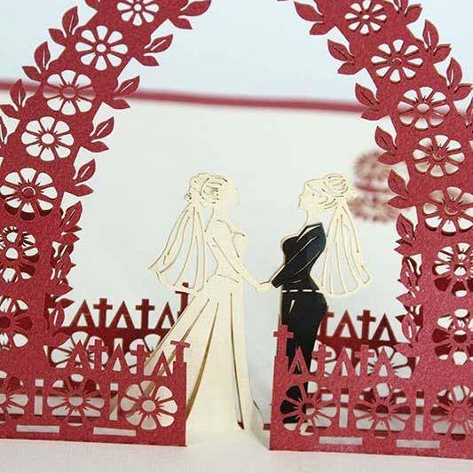 Två damer bröllopskort för wholesale av Henry Pop Up Cards
