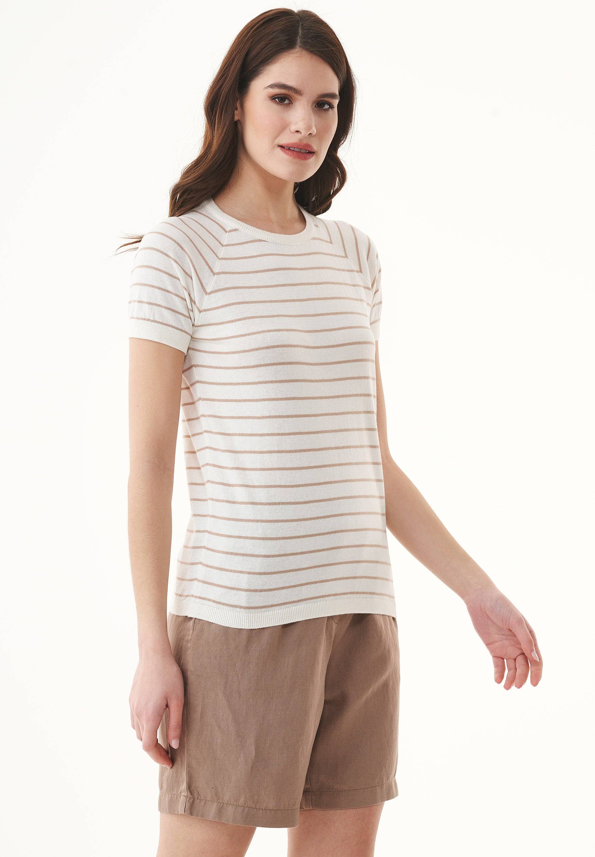 ORGANICATION - Vente T-shirt – femme - T-shirt fin en coton bio avec rayures2
