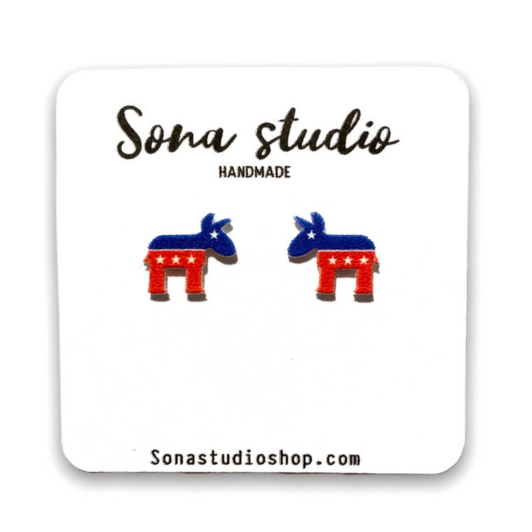 Sona Studio - Wholesale Stud/Post Earrings - Democrat Earrings