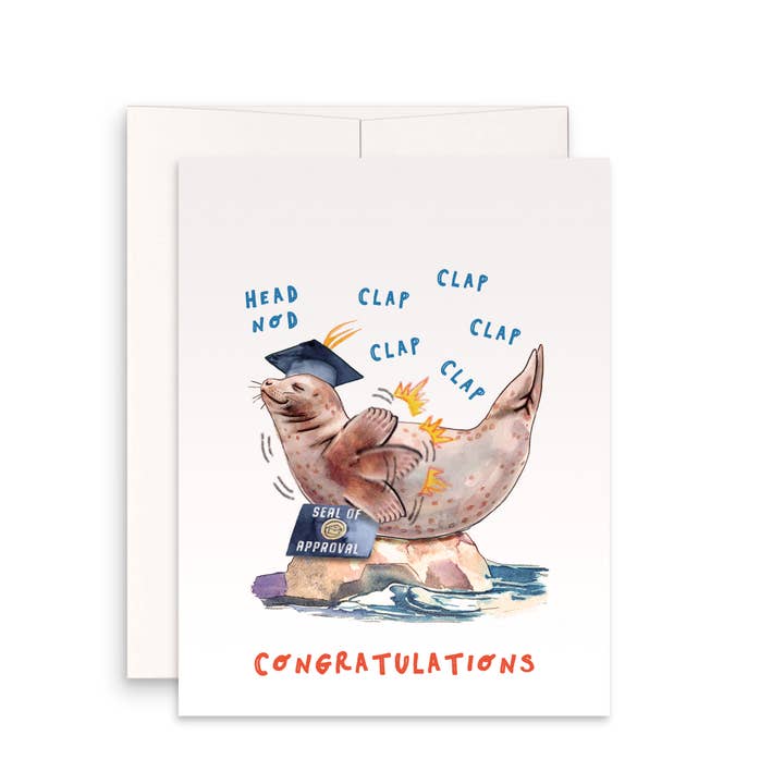 Glückwunschkarte mit Siegel der Zustimmung, lustige für den Großhandel von Liyana Studio