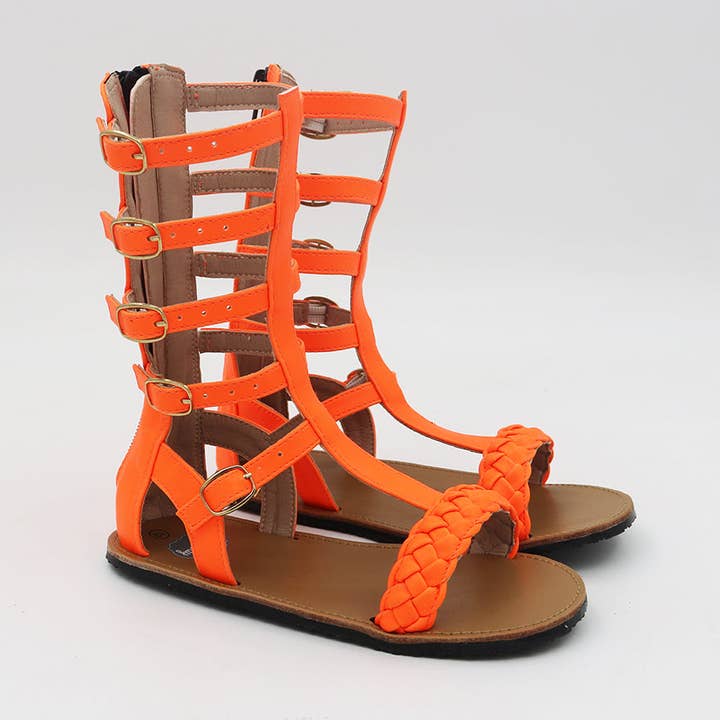 PRE-ORDER Maddie Gladiator Sandals - Neon Orange for wholesale by Yourtay