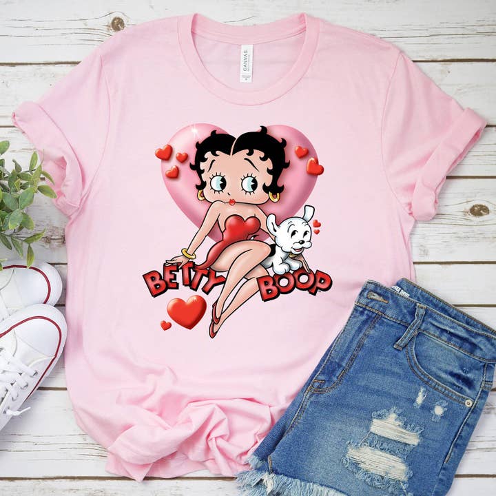 Betty Boop T-shirt met hartprint voor wholesale door Artopia