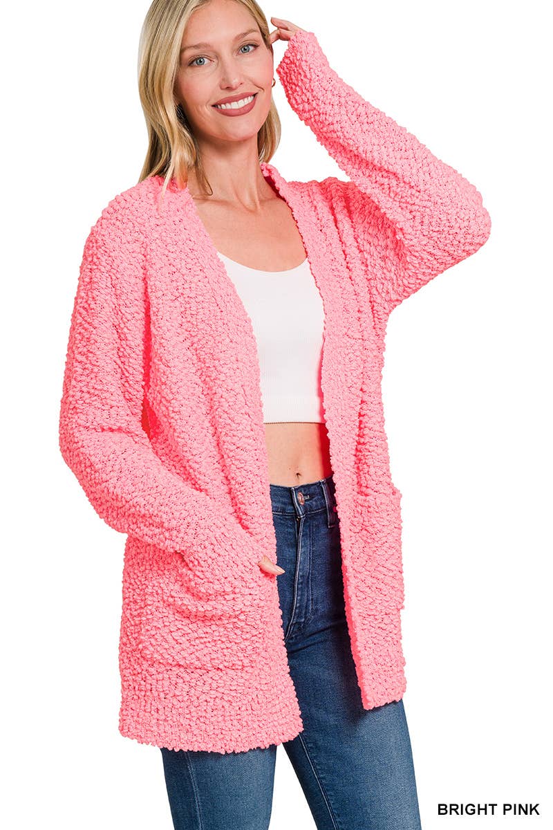 42POPS - Wholesale Cardigan - Women's - Popcorn Sweater Cardigan w/ Pockets48